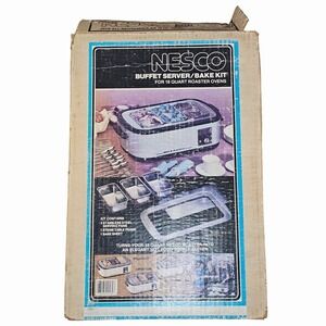 Vintage Nesco Buffet Server Bake Kit 4918-10 18 Qt Rectangular Roaster Oven 80s